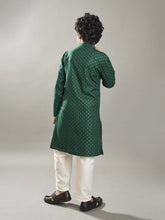 Boys Green kurta with a off white pajama